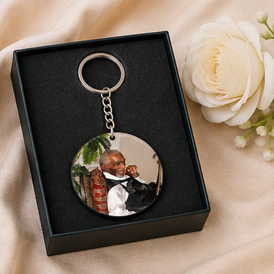 Personalized Circle Photo Keychain