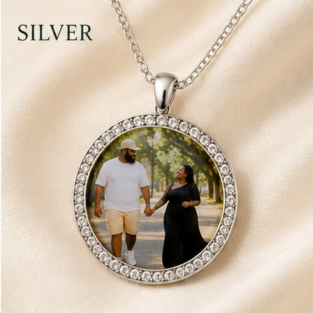 30mm Custom Photo Rhinestone Pendant Necklace