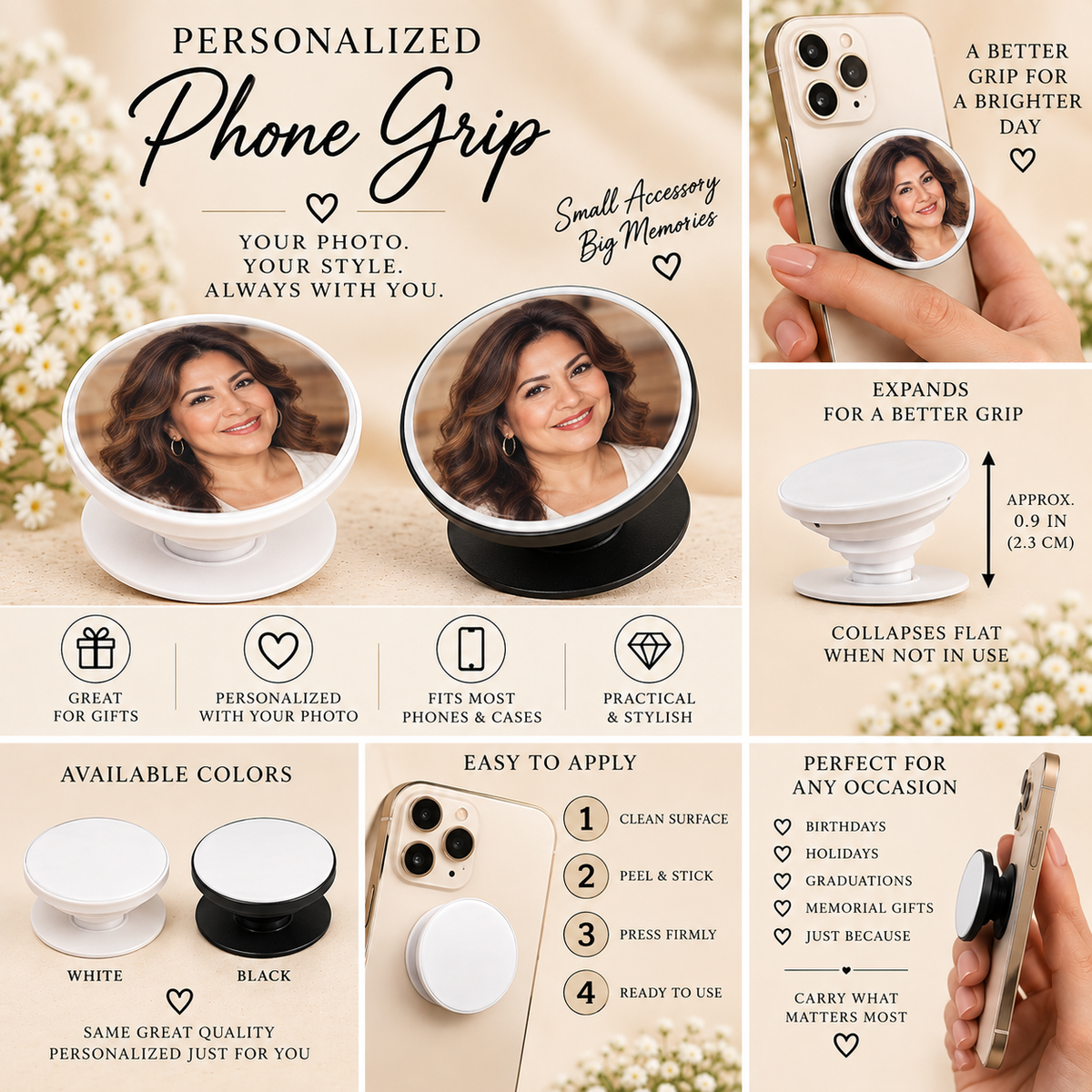 Personalized Photo Phone Grips