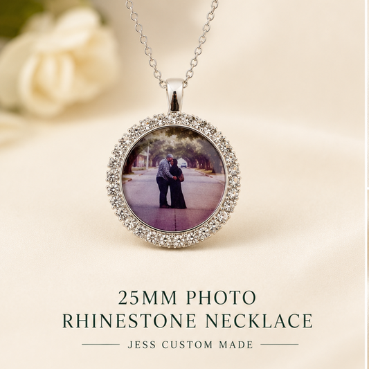 25mm Personalized Photo Rhinestone Necklace