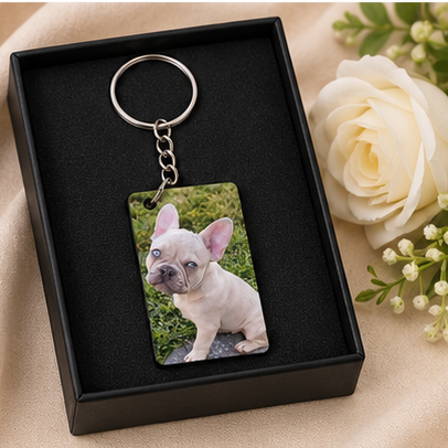 Personalized Rectangle Photo Keychain