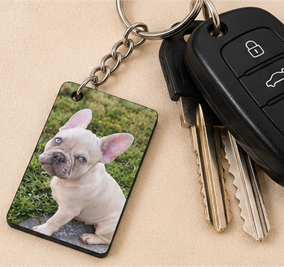 Personalized Rectangle Photo Keychain