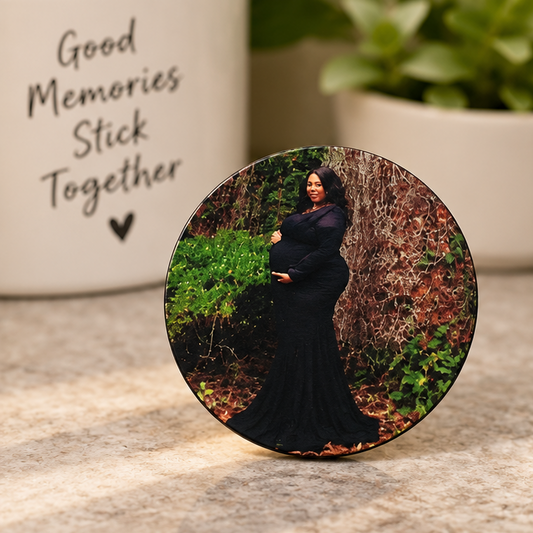 Personalized Circle Photo Magnet
