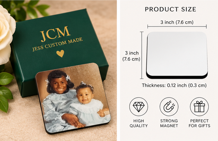 Personalized Square Photo Magnet
