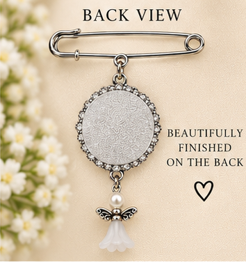 Personalized Circle Memorial/Bouquet Photo Pin